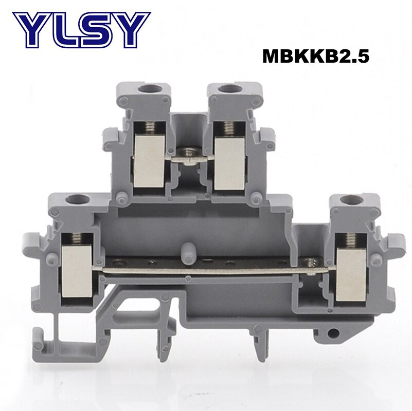2Pcs Din Rail Dual Row Screw Terminal Blocks MBKKB2.5 Morsettiera Electrical Wire Double Terminals Block Connector Bornier 24A