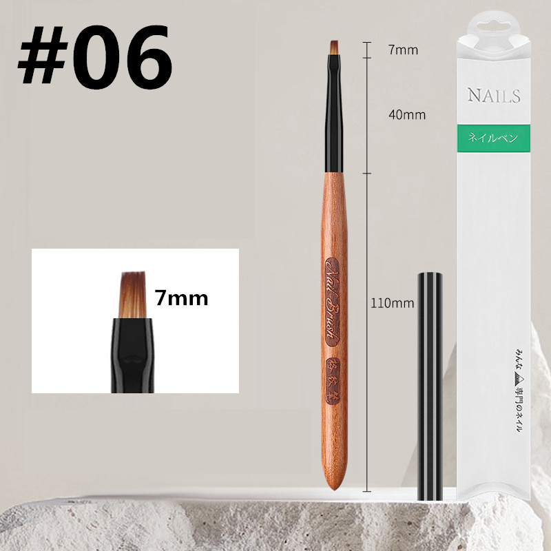 Sandelträhandtag gradient blommande borstar effekt nagel uv-gel liner borste ritpenna ränder blommor nagelkonst målningsverktyg: Plommon