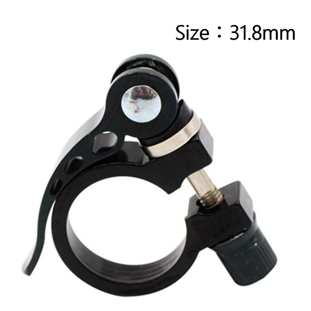 Colorful Bicycle Quick Release Seat Tube Clamp Mountain Bike Rack Seat Tube Clamp Lock Quick Release Button Aluminum Alloy: Black 31.8mm