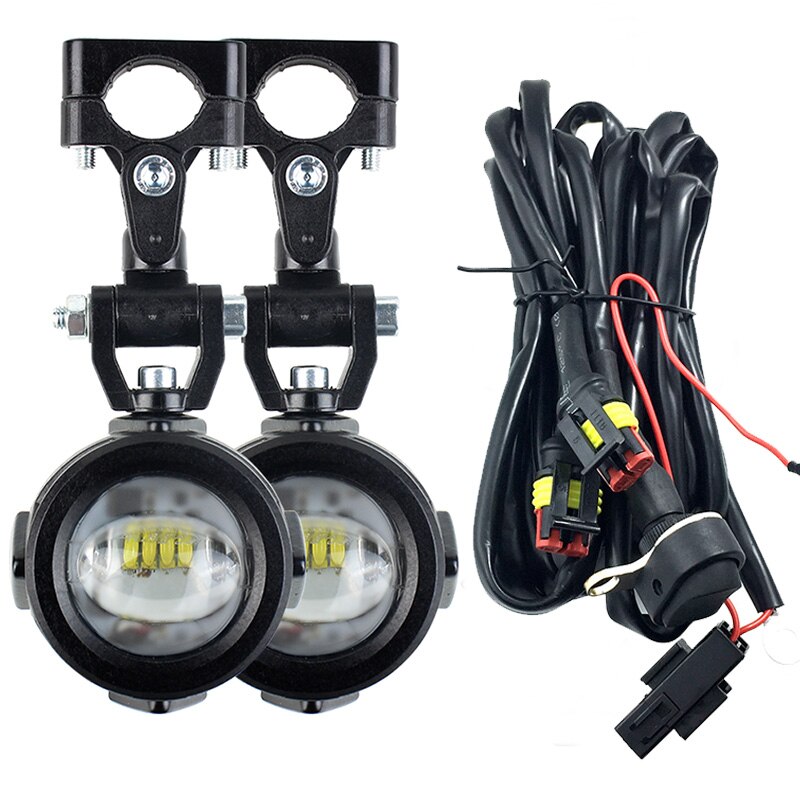 Luz LED antiniebla para motocicleta, luz de conducción de seguridad, accesorios para motocicleta BMW F800GS R1200 GS /ADV, luces Led para motocicleta, Blanco 6000k: light and wire