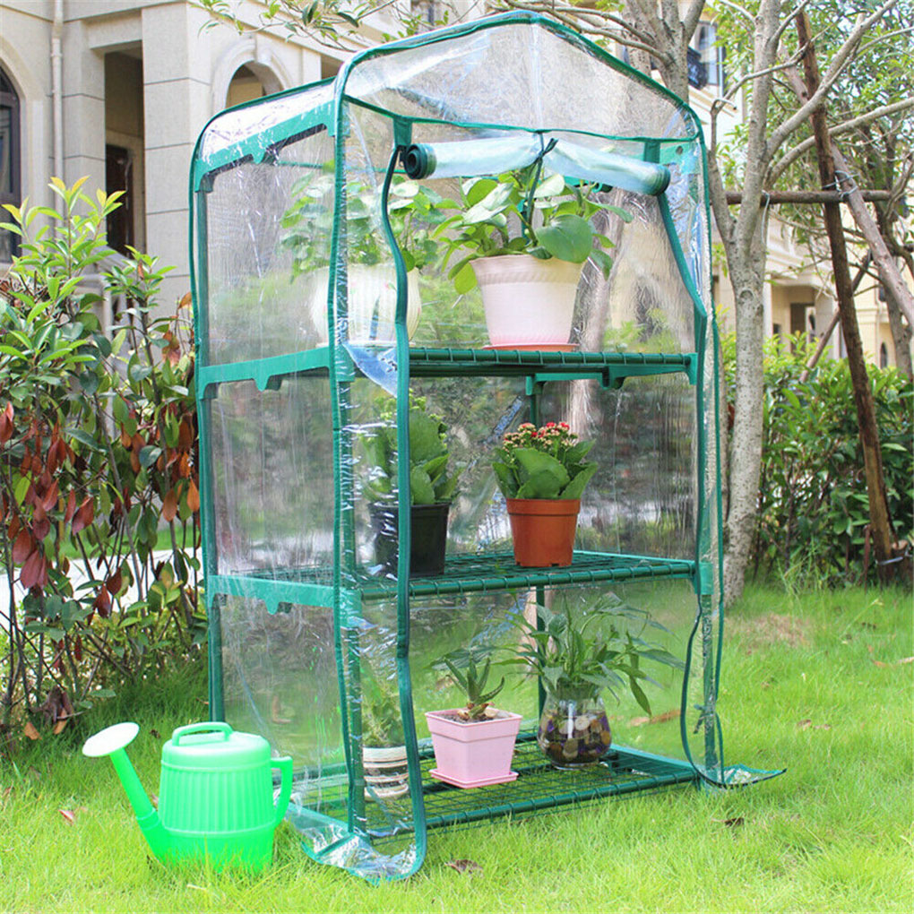 PVC Garden Greenhouse Plants Cover 2/ 3/4/5-Tier Portable Flower House Corrosion-resistant Waterproof (not include shelf)