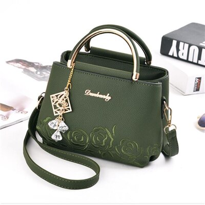 21club Stickerei Handtasche Top Griff Totes Frauen Floral Schwarz Kleine Handtasche Dame Partei Messenger Crossbody Handtaschen: Green