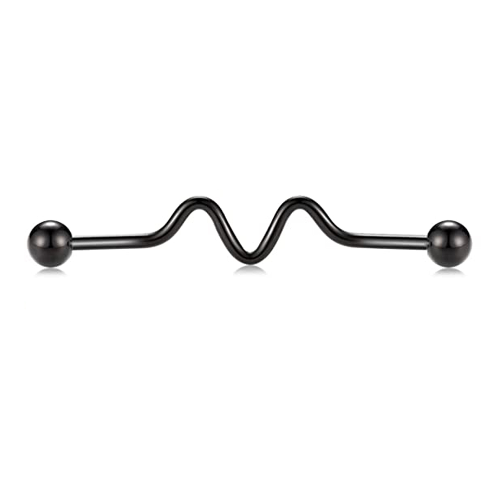 Pendiente de acero quirúrgico para hombre y mujer, Piercing Industrial para el cartílago, joyería para el cuerpo, barra de 38mm de longitud, 8 piezas: Color oro puro