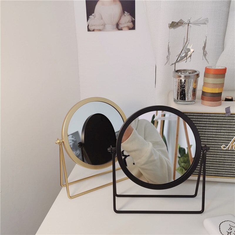 Gouden Make-Up Spiegel Decoratieve Dressing Spiegel Elegante Makeup Beauty Tools Gereedschap