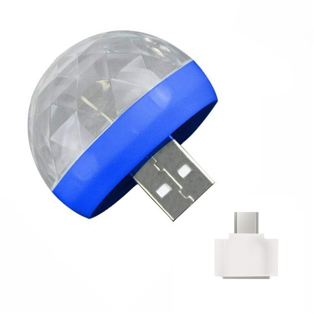 Tragbare handy-bühnenbeleuchtung typ c mini rgb projektionslampe party dj discokugel lichtlampen club led zaubereffektprojektor: Blau