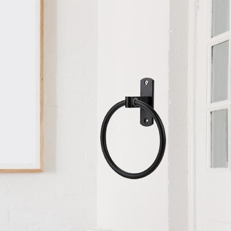 2 Pack Towel Ring Hand Towel Holder for Bathroom Hand Towel Racks Wall Mount Bathroom Hardware Black