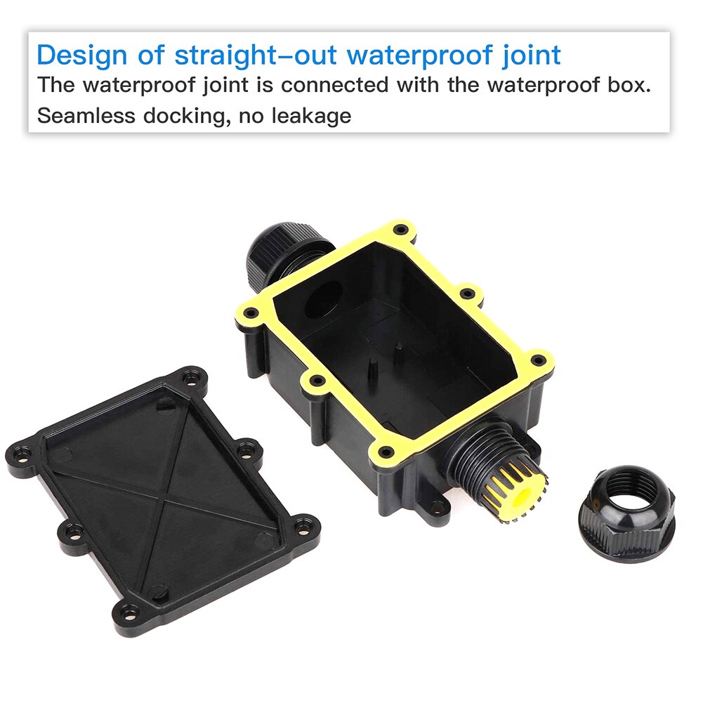 Waterproof Junction Box IP68 Waterproof Outdoor Multiple 2Ways Plastic Electrical Junction Box Case Cable Wire Connector Protect