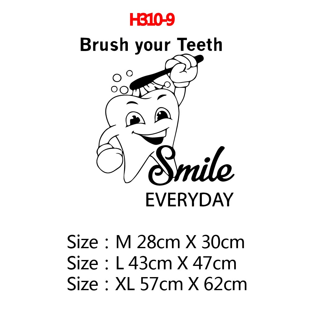 Brush Teeth Stickers Vinyl Wall Sticker For Dentist Shop Room Decor Waterproof Wall Art Decal наклейки на стену: XL / Silver