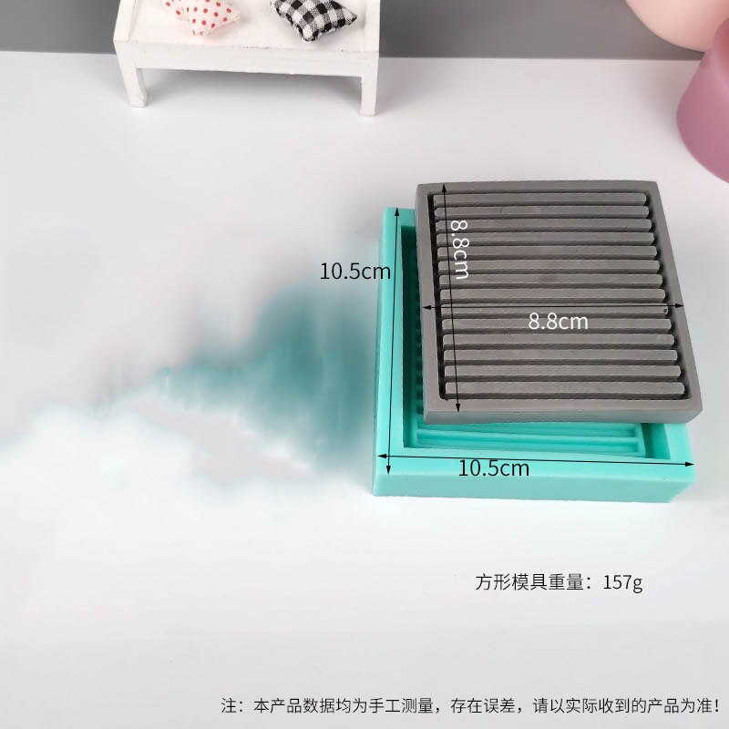 Multi Silicone Concrete Coaster Molds Cement Base Molds Tea Cup Holder Tray Molds Minimalist Tray Molds: Dark Khaki