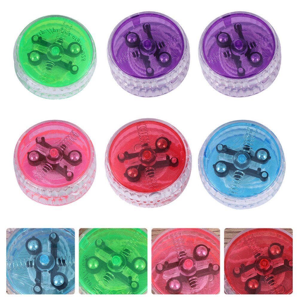 6Pcs LED Luminous Yoyo Toys Funny Flashing Yo-Yo Playthings for Children: Default Title