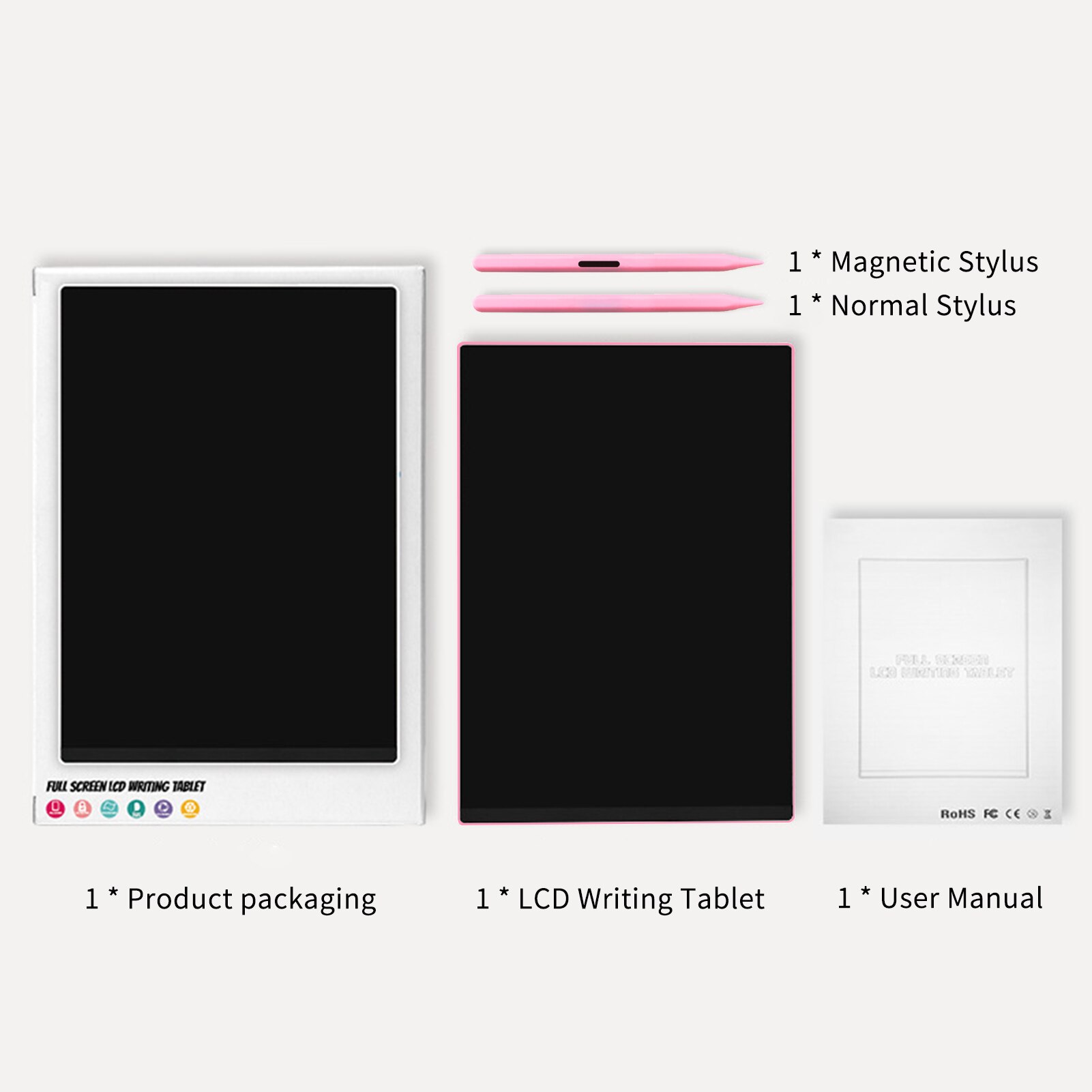 LCD Writing Tablet 11.5 Inch Color/Monochrome Screen with 2 Stylus Drawing Writing Taking Notes Leaving Messages