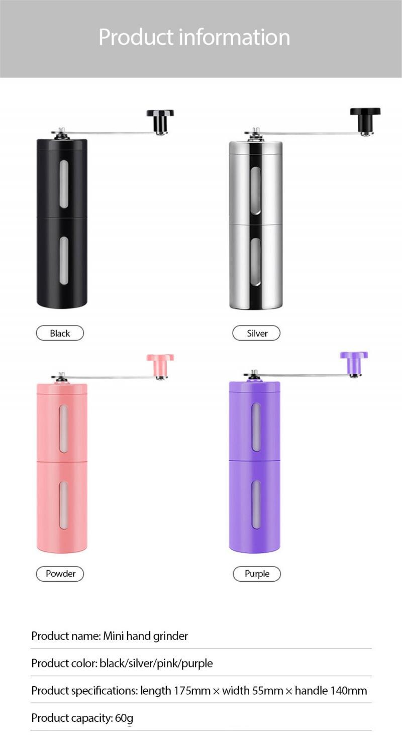 Portable Stainless Steel Coffee Bean Grinder Hand Manual Coffee Bean Burr Grinders Machine Mill Kitchen Tool Grinders