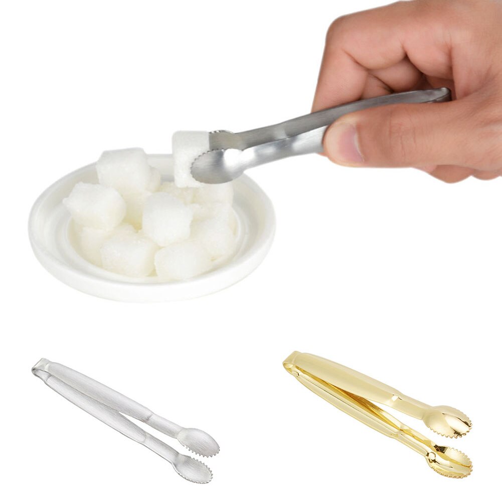 Kitchen Supplies Stainless Steel Food Tong Heat Resistant Dessert Tweezer Cube Sugar Stable Zigzag Clamp Handhold Easy Take
