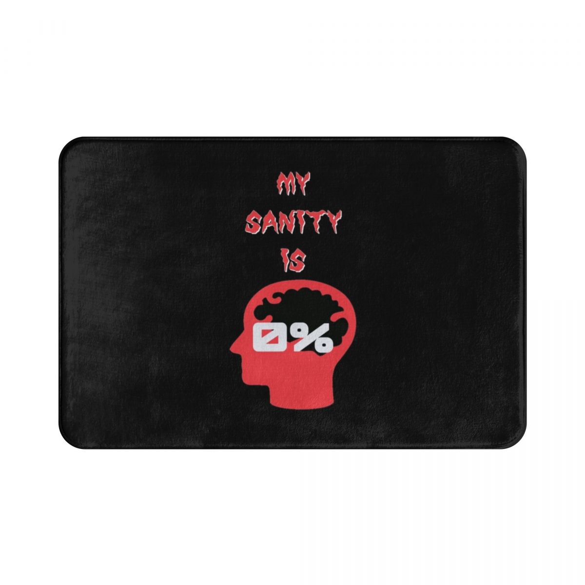 Mijn Sanity Is 0% Phasmophobia Polyester Deurmat Tapijt Tapijt Mat Voetzool Antislip Washableentrance Keuken Slaapkamer Balkon Cartoon: 60x90cm Black border