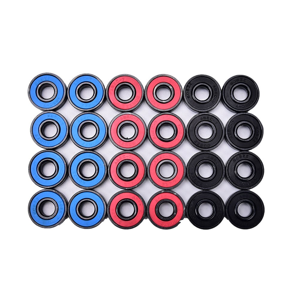 8Pcs/Set 608RS Steel Skate Skateboard Integrated Spacer Bearings