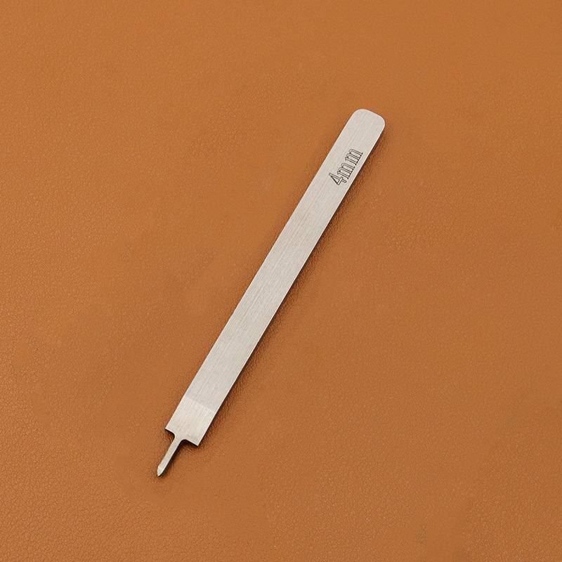 Cincel de Metal y cuero de 1/2/4/6 puntas, herramienta de costura, punzón de diamante, artesanía de cuero y hierro, completamente pulido, 3/4mm: 4mm spacing-1 prong