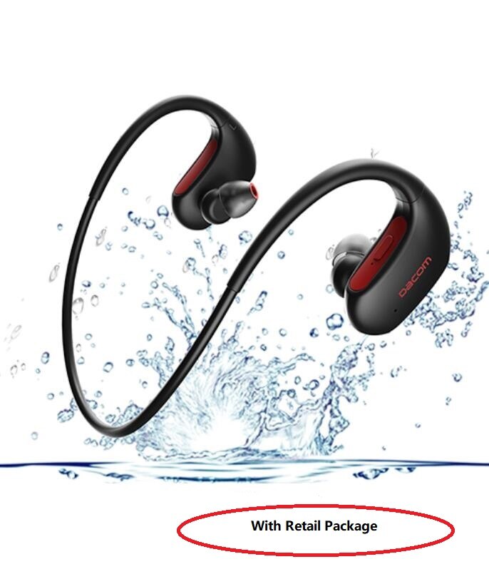 Wasserdicht Bluetooth Kopfhörer DACOM L05 IPX7 Sweatproof Drahtlose Kopfhörer Stereo Sport Ohrhörer Bluetooth Kopfhörer Headset: rot mit Kasten
