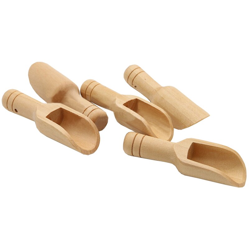 Coffee Tea Herb Powder Scoops Kitchen Gadget Mini Naturel Wooden Spoon Candy Bath Salt Spices Flavors Spoons Cooking Tools