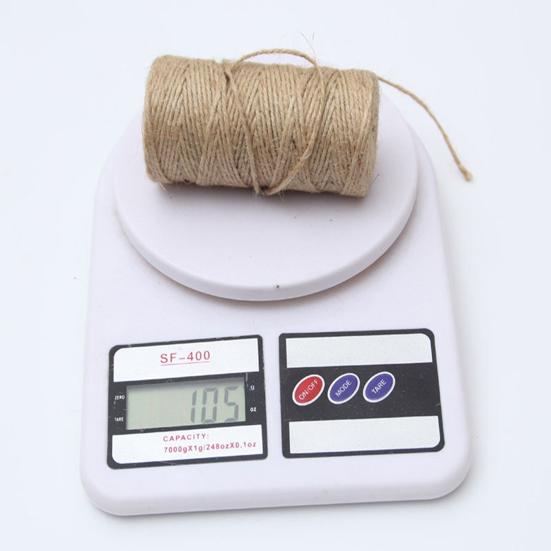 100M Natural Burlap Hessian Jute Twine Cord Hemp Rope Party Wedding Wrapping Cords Thread DIY Scrapbooking Craft Decor