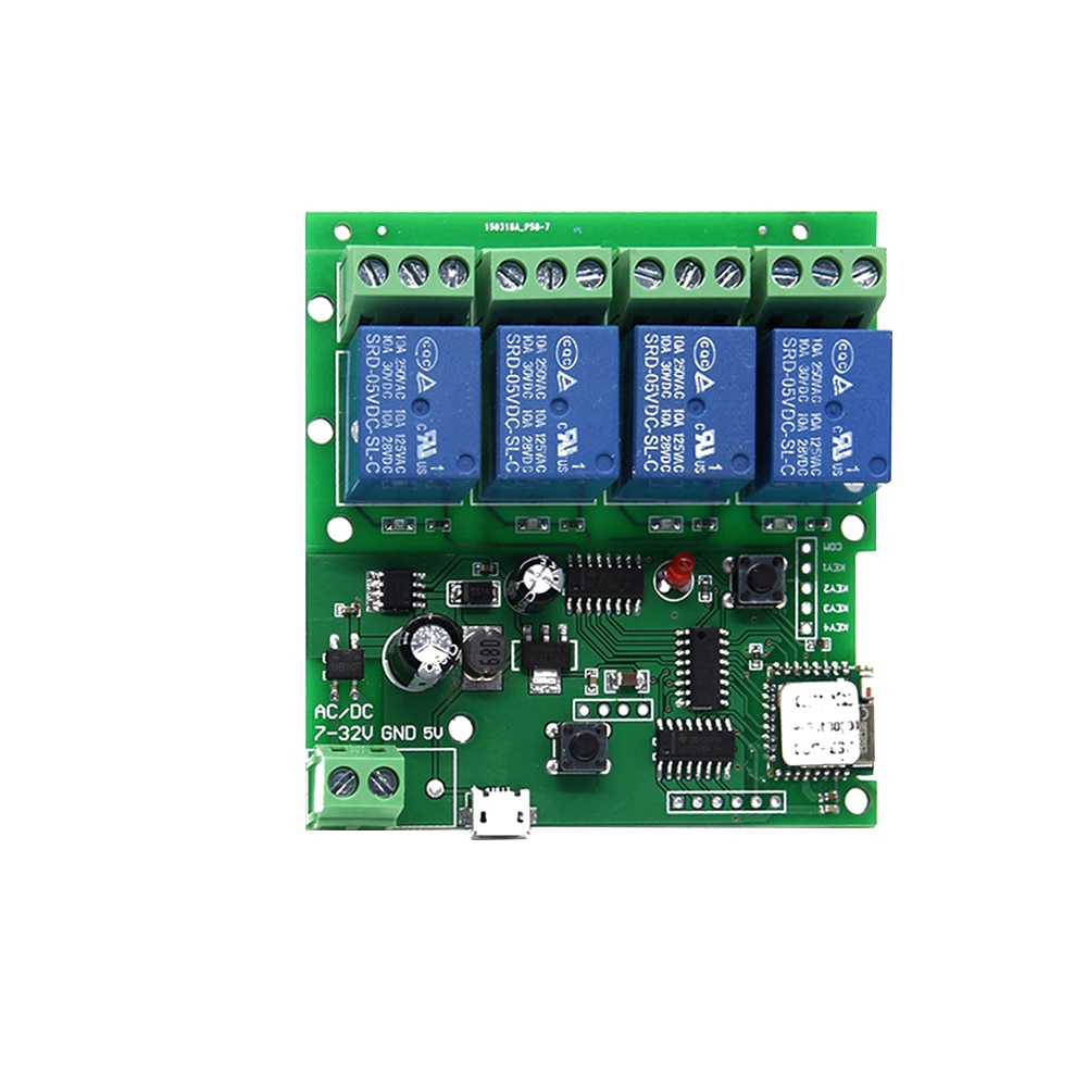 Ewelink Smart Afstandsbediening Draadloze Schakelaar Universele Module 4ch Dc 5V 12V 32V Wifi Schakelaar Met Shell timer App Afstandsbediening