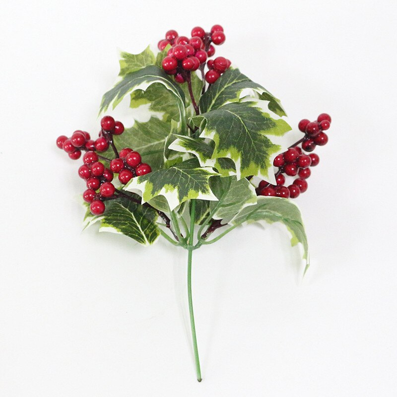 Flone Artificial Christmas Red Berries Simulation Red Fruit Berry Flower Branch Foam Fruits Tree Wedding Home Party DIY Decor: Default Title