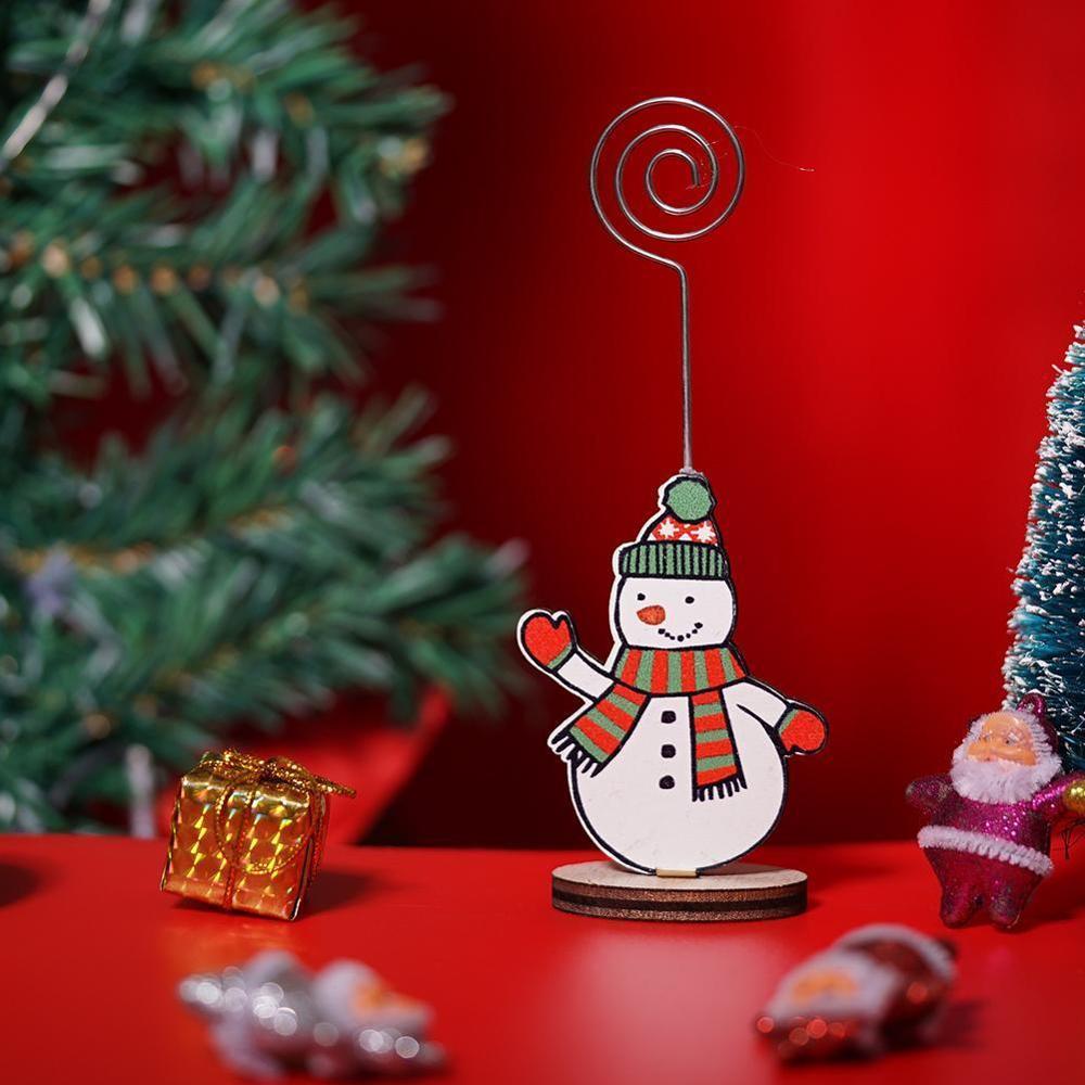 1 pc kerstkaartenhouders met schattige notitieclips, kerstvakantie, papieren kaartdecoraties, map voor festival  h9 j 3
