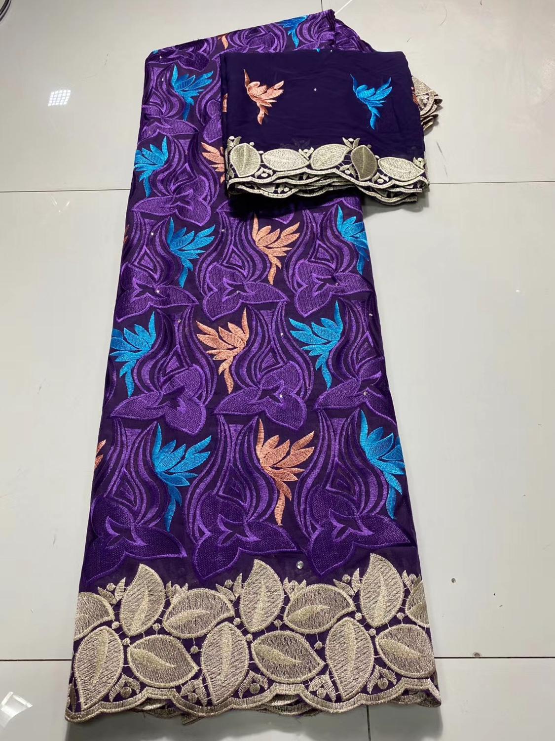 African Brocade Fabrics Swiss Voile Lace In Switzerland French Lace Fabrics Dubai Fabric Nigerian Gele Headtie 7Yards: 2