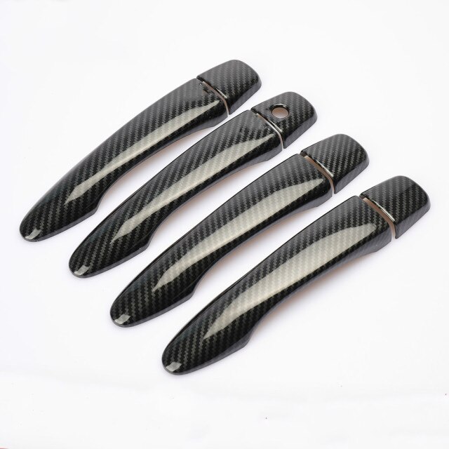 For Nissan Maxima A36 Chrome Car Door Handle Cover Carbon Fiber Black Trim Styling Stickers Auto Accessories