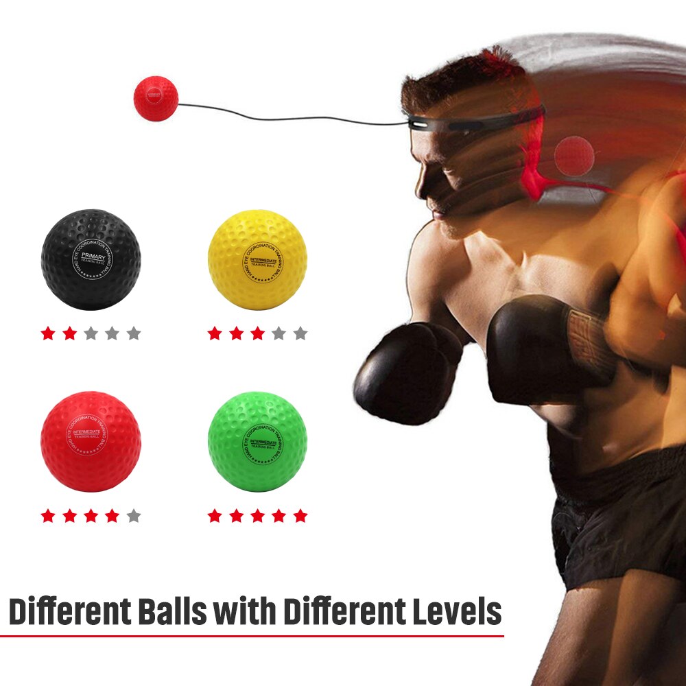 Boxing Reflex Balls with Silicone Fitness Headband Punching Training