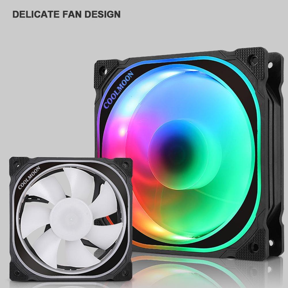 Desktop PC Computer Fan Case Cooling Fan Unit Fan 8025 12cm with LED Lights Color Changing RGB Chassis Fan 120*120*25 mm