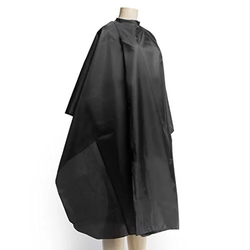 Capa de peluquería negra, envoltura de tela para peluquería, bata protectora, delantal, bata de corte impermeable, envoltura de tela para el cabello
