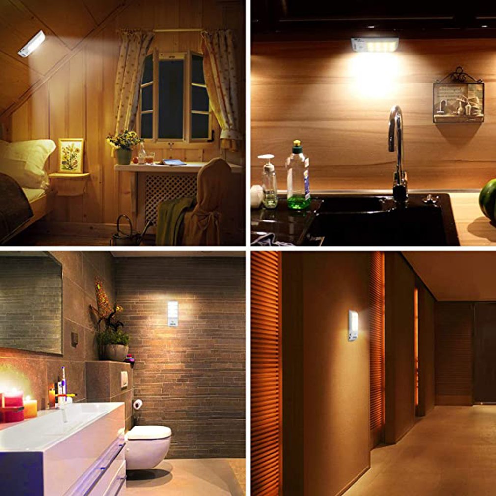 12LED Night Light Motion Sensor Closet Cabinet Light IR Infrared Induction Night Lamp Kitchen Stairs Lighting