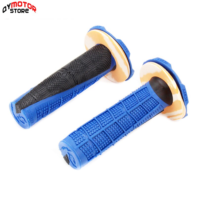 6 kleuren universeel stuur 7/8 " motorfiets handgrepen rubber moto gp stuurgrepen: Blauw