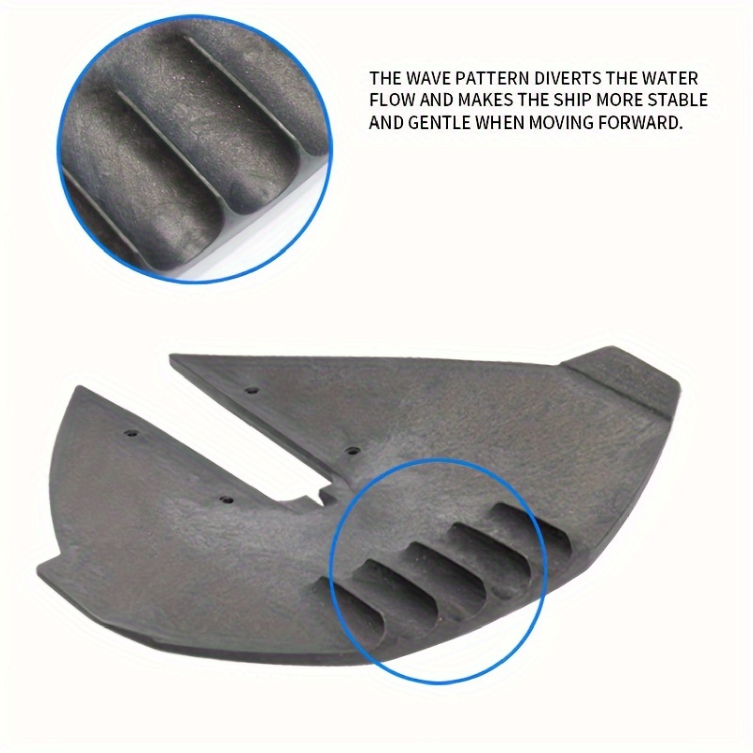 Stinger hydrofoiler - motorstabilisatorfinner til påhængsmotorer, sort forbedrer ydeevnen for både  (4-300)