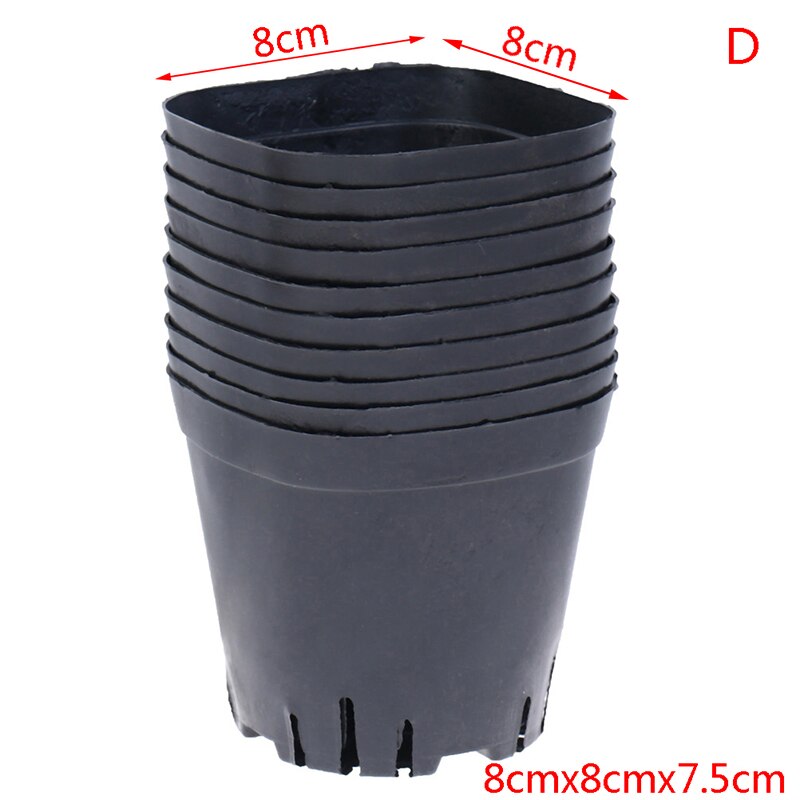 10 stk sort farve urtepotter plantager potter bakker plastik potter små firkantede krukker til saftige planter 5 størrelse: D