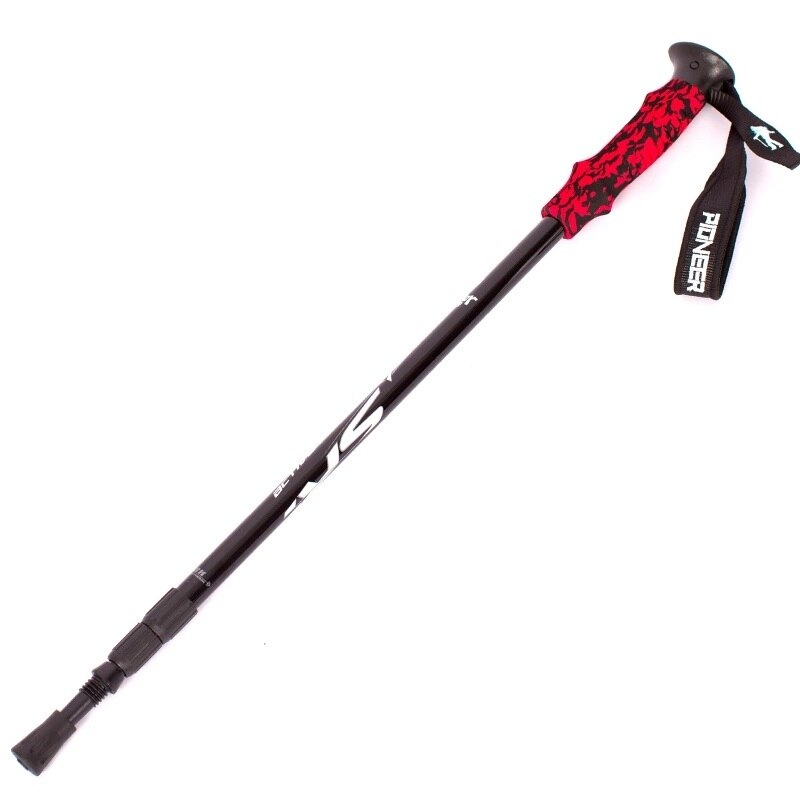 Pioneer 1 Pcs Anti Shock Hiking Walking Trekking Trail Pole Ultralight Aluminum Walking Stick with EVA Foam Handle
