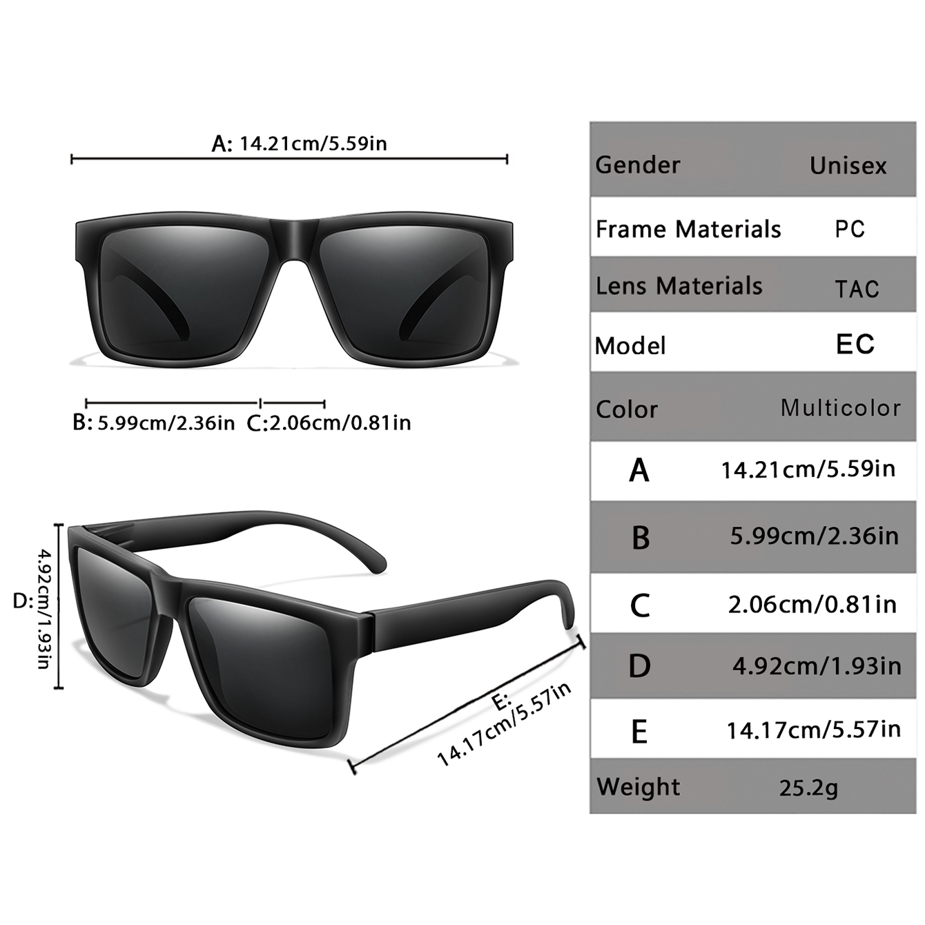 Gafas de sol polarizadas para ciclismo para hombres y mujeres, gafas cuadradas clásicas con protección UV para pesca al aire libre, conducción, lentes coloridas