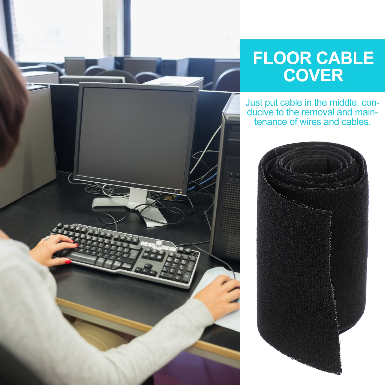 Cable Management Durable Cuttable Reusable Floor Cable Protector Floor Cable Cover Cable Floor Strip