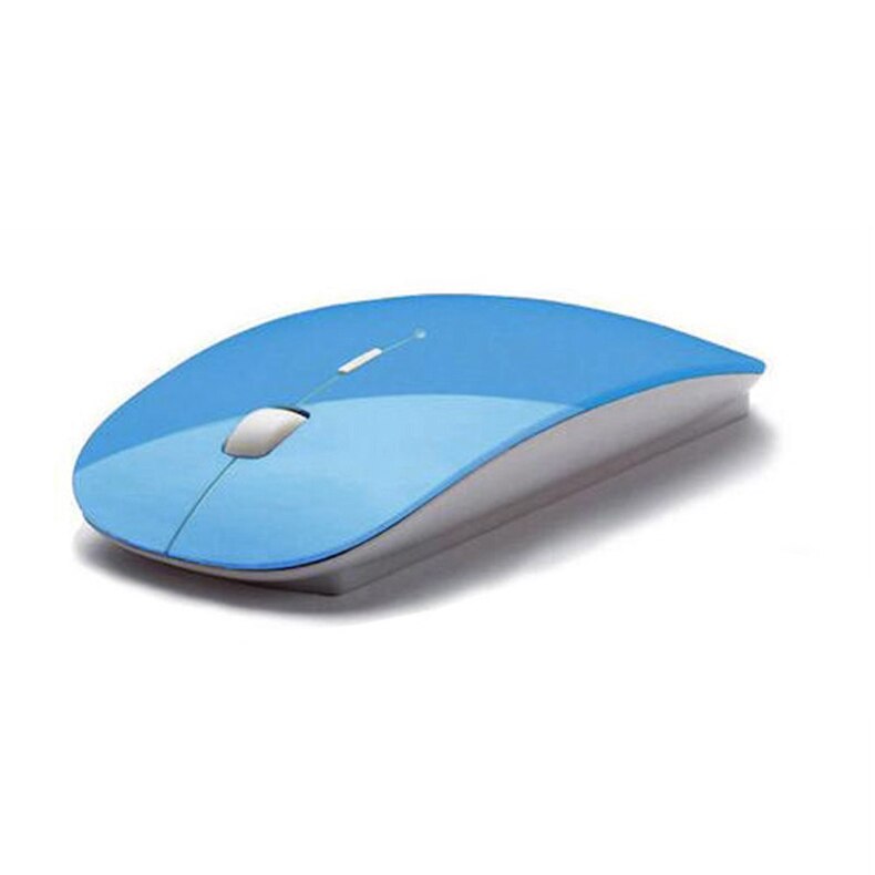 1600 DPI USB Optical Wireless Computer Mouse 2.4G Receiver Super Slim Mouse For PC Laptop DJA99: Blue
