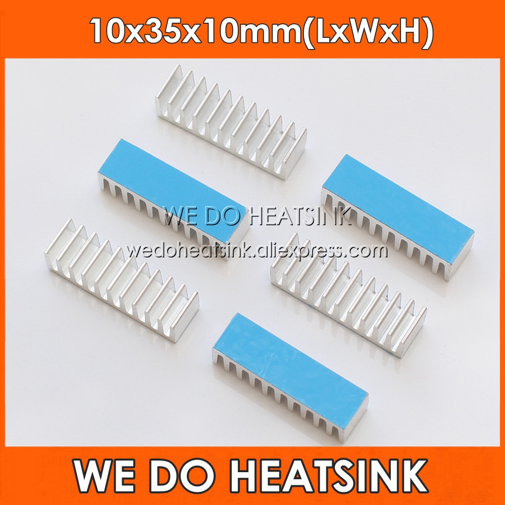WE DO HEATSINK 10x35x10mm Aluminum DIP Cooling Cooler Heatsink With Blue Thermal Conductive Heat Transfer Adhesive Pad
