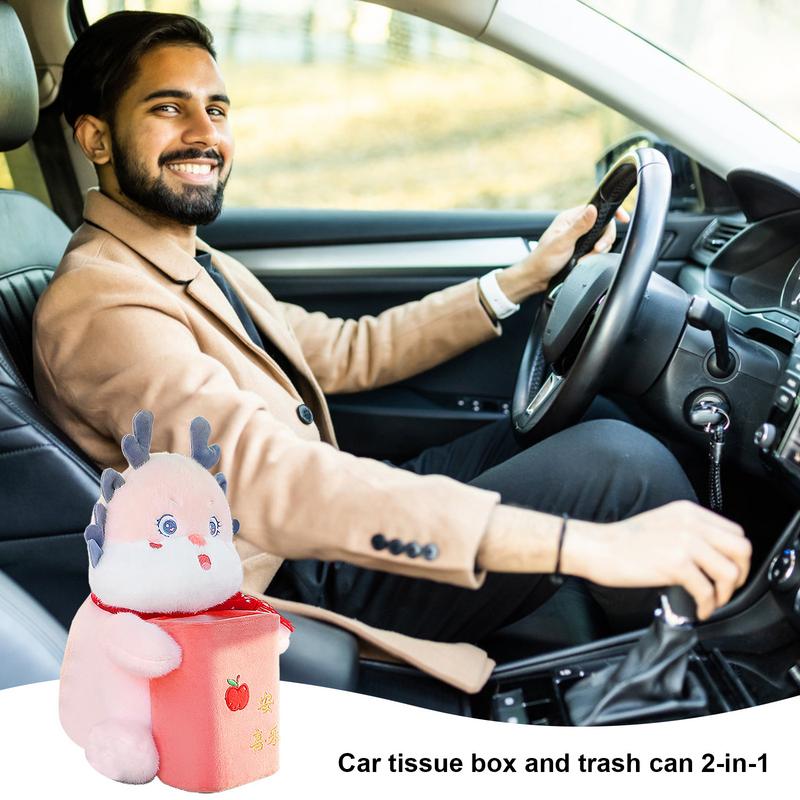 Cute Car Tissue Box Cute Dragon Car Organizer Backseat Car Seat Back Storage Bag Decorative Tissue Box Holder Backseat Tissue