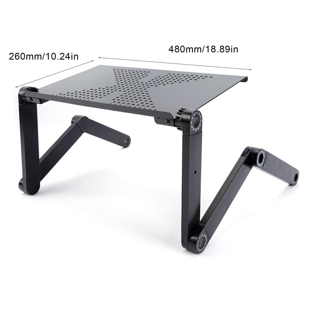 Draagbare Verstelbare Laptop Tafel Opvouwbare Laptop Bureau Computer Mesa Para Notebook Stand Tray Voor Slaapbank Zwart