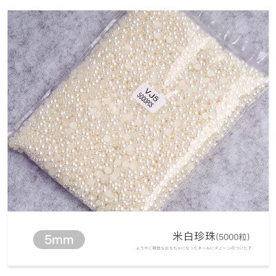 1 sac/10000 pièces Mix tailles blanc Nail Art conseils demi/rond perles 3D ongles perles strass décoration Salon de beauté manucure approvisionnement: 12