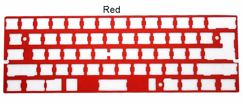 Universal GH60 Plate Aluminum Anodized for PCB Mounting and Stabilizers Support ISO ANSI for 60% Keyboard DIY: Red / Plate only