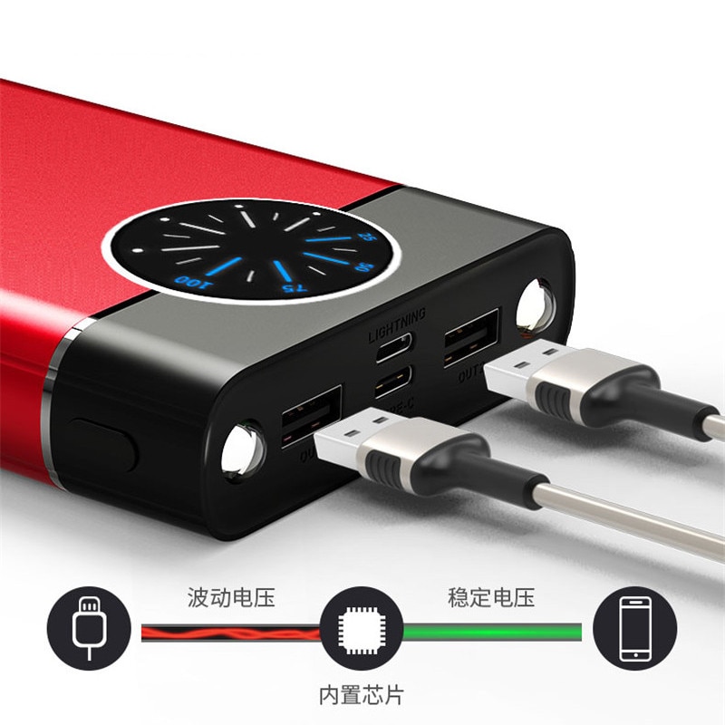 80000mAh Power Bank Large-Capacity Portable Phone Charger LED Outdoor Travel PowerBank Watch Digital Display for Xiaomi IPhone