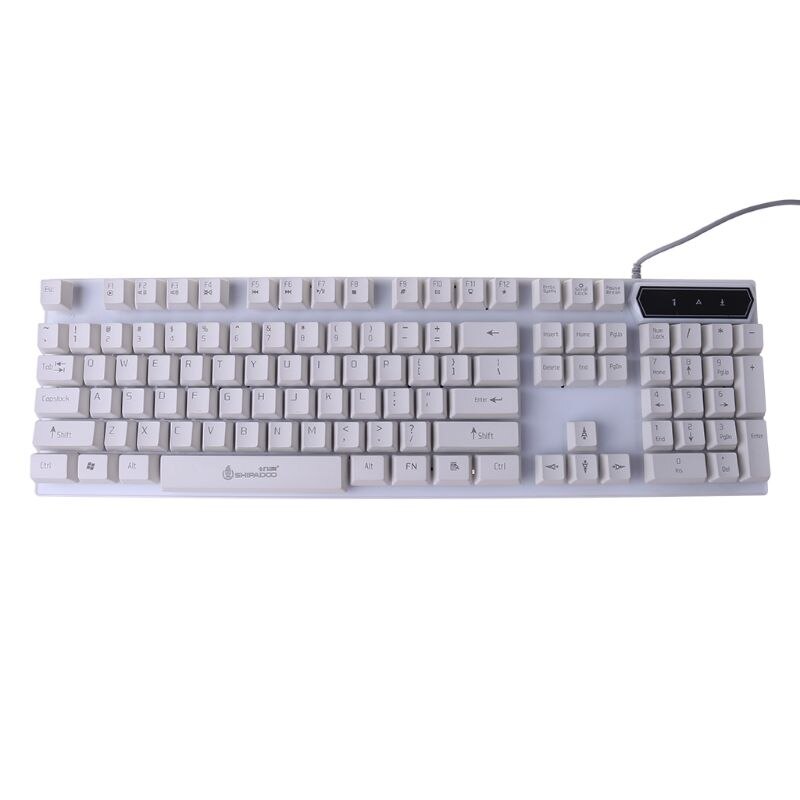 USB Computer Wired Keyboard Colorful Backlit Game Rainbow Glow Floating Button