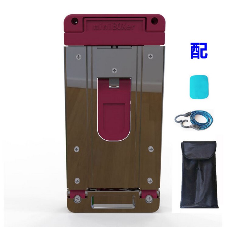 Biltilbehør, sammenleggbare bagasjevogner, handlevogner, trillebår, oksidasjonsbestandig stålmateriale, lett å lagre  xl08: Rosa