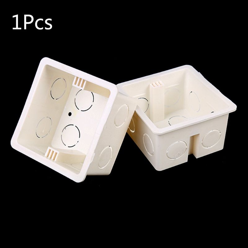 Caja de conexiones de PVC 86X86, Cassette de montaje en pared para interruptor, Base de interruptor, caja inferior, accesorios para cajas eléctricas: 2