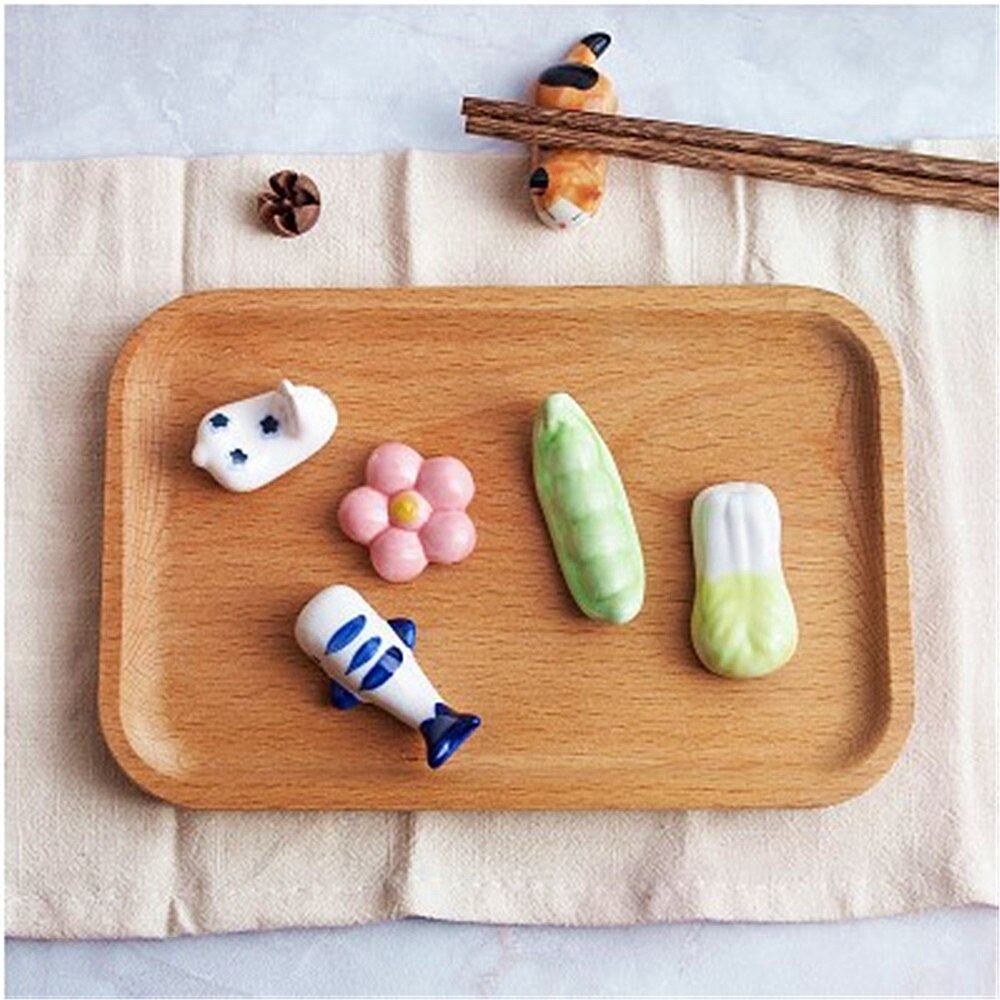 19 Styles Chinese Ceramic Chopsticks Holder Cartoon Animal Chopsticks Mat Home Kitchen Tableware Decoration Tools