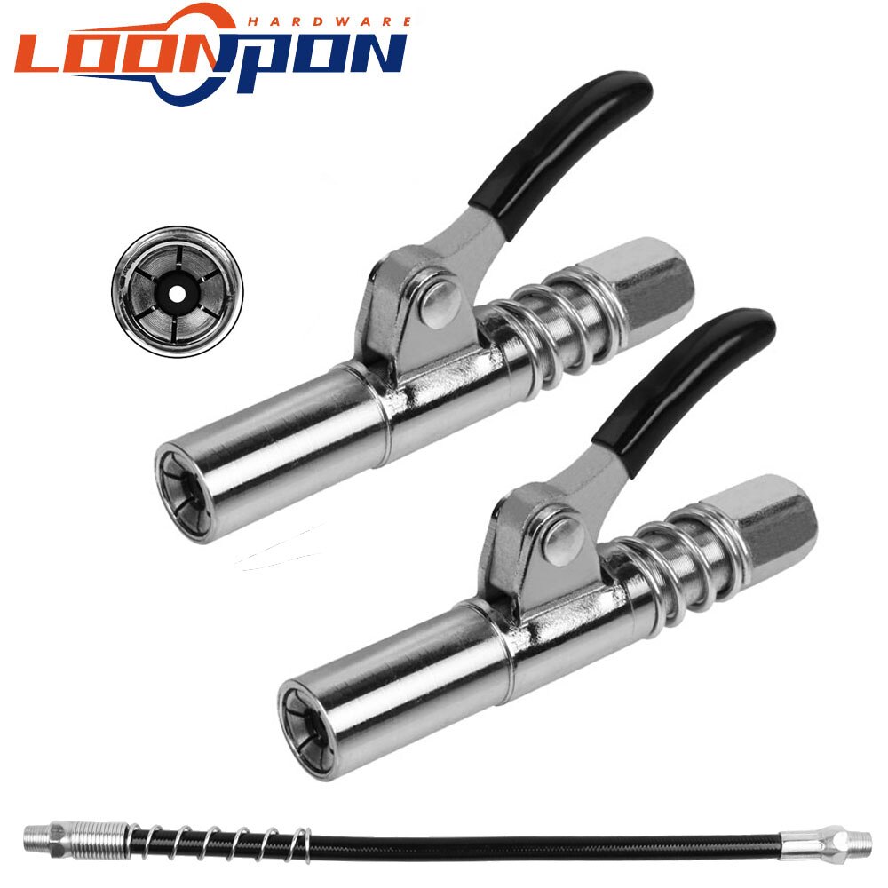 Grease Gun Coupler High Pressure Grease Coupler NPTI/8 10000PSI Quick Lock On Release Grease Gun Tip